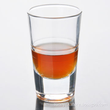 Shot Alcoholic Glass with Heavy Bottom in Round Shape
